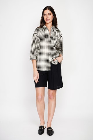 Oversized Linnen Blouse - Zwart