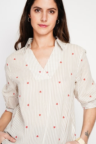 Blusa de lino - Beige