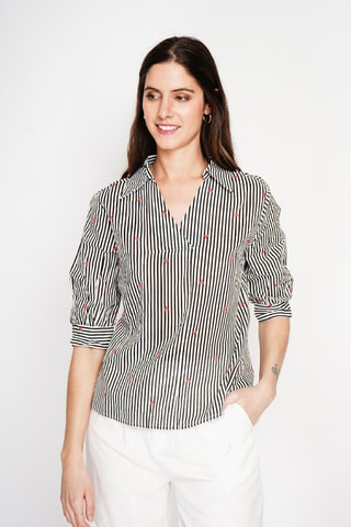 Blusa de lino - Negro