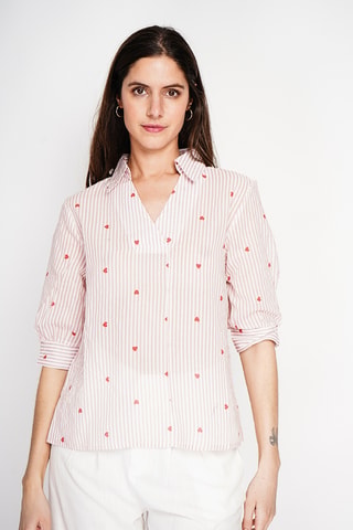 Blusa de lino - Rosa