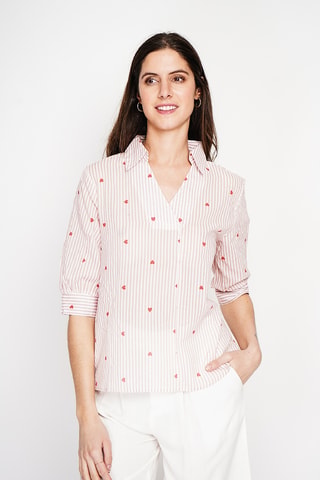 Blusa de lino - Rosa