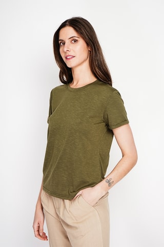 Camiseta de lino - Caqui