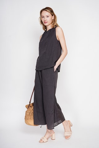Top de lino - Negro