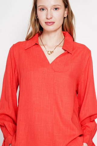 Linnen Top - Rood