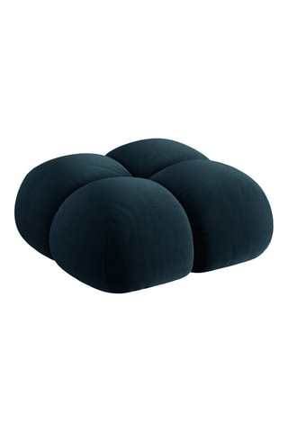 Pouf Loretto - Bleu pétrole - Toucher velours