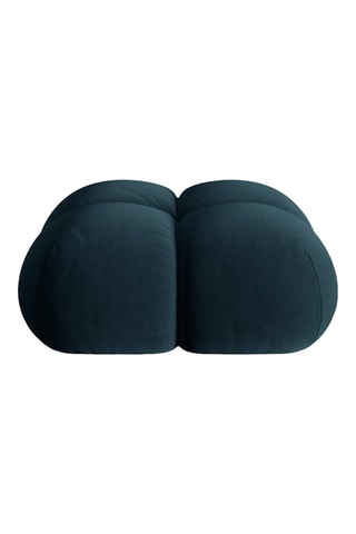 Pouf Loretto - Bleu pétrole - Toucher velours