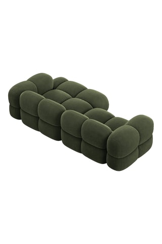 Canapé d’angle droit Loretto - Vert foncé - 3 places - Toucher velours