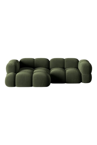 Canapé d’angle gauche Loretto - Vert - 3 places - Toucher velours