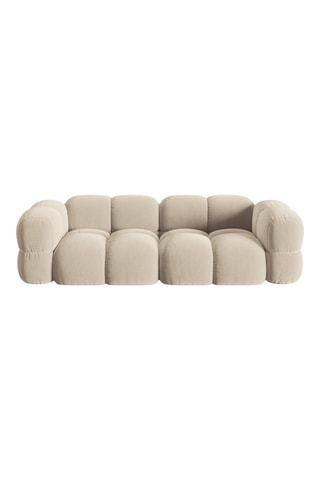 Canapé Lionel - Beige clair - 4 places - Tissu velours