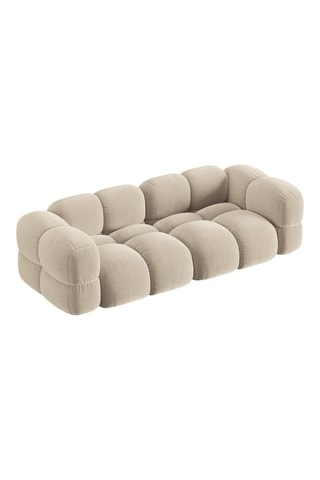 Canapé Lionel - Beige clair - 4 places - Tissu velours