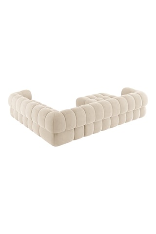 Canapé d'angle panoramique droit Maurice - Beige - 5 places - Toucher velours