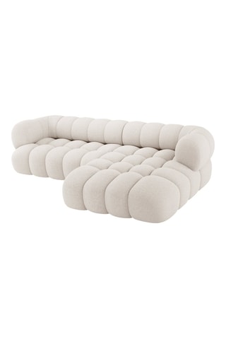 Canapé d'angle droit Maurice - Beige - 3 places - En tissu chenille