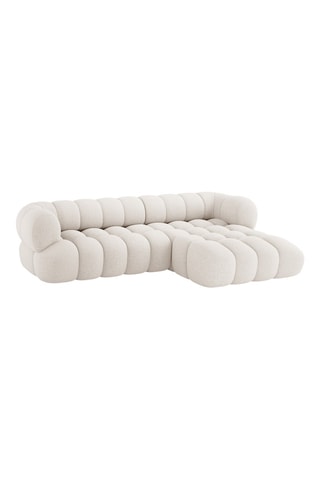 Canapé d'angle droit Maurice - Beige - 3 places - En tissu chenille