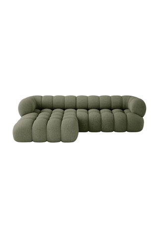 Canapé d'angle gauche Maurice - Vert olive - 3 places - En tissu chenille