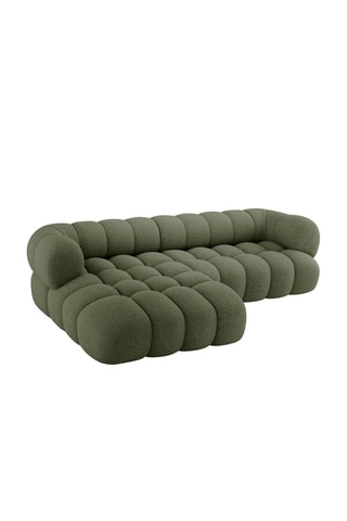 Canapé d'angle gauche Maurice - Vert olive - 3 places - En tissu chenille