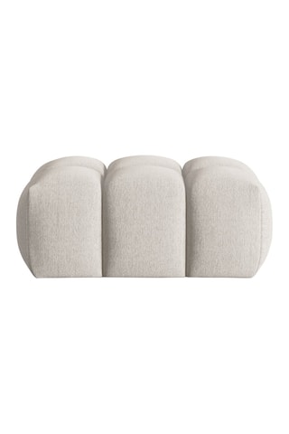 Pouf Lorella - Beige - Revêtement en tissu structurel - Structure en pin massif