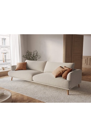 Canapé Margot - Beige - 4 places - Toucher velours