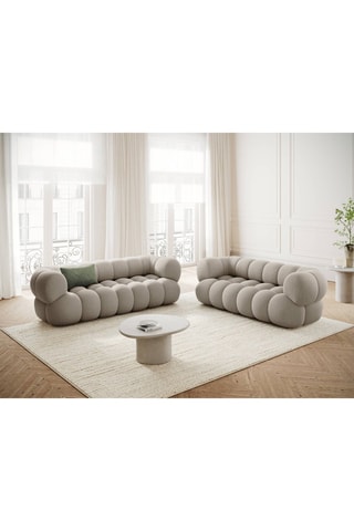 Canapé Maurice - Beige - 2 places - En tissu chenille