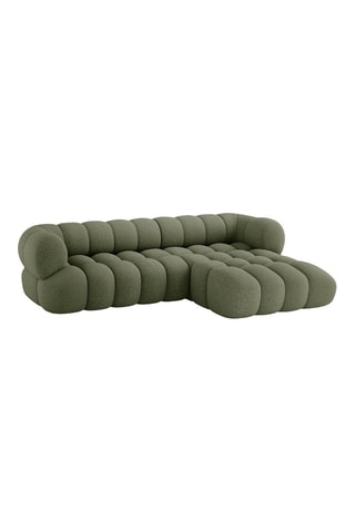 Canapé d'angle droit Maurice - Vert olive - 3 places - En tissu chenille