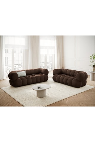 Canapé Maurice - Marron - 3 places - Toucher velours