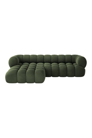 Canapé d’angle gauche Maurice - Vert - 3 places - Toucher velours