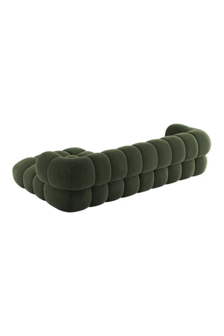 Canapé d’angle droit Maurice - Vert foncé - 3 places - Toucher velours