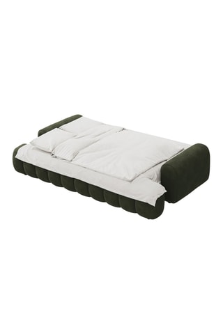 Canapé convertible Simona - Vert - 4 places - Toucher velours
