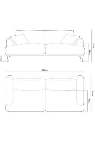 Canapé Margot - Kaki - 3 places - Toucher velours
