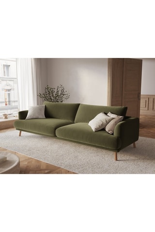 Canapé Margot - Kaki - 4 places - Toucher velours