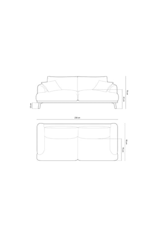 Canapé Margot - Kaki - 4 places - Toucher velours