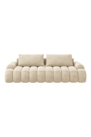 Canapé convertible Simona - Beige - 4 places - Toucher velours