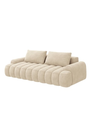 Canapé convertible Simona - Beige - 4 places - Toucher velours