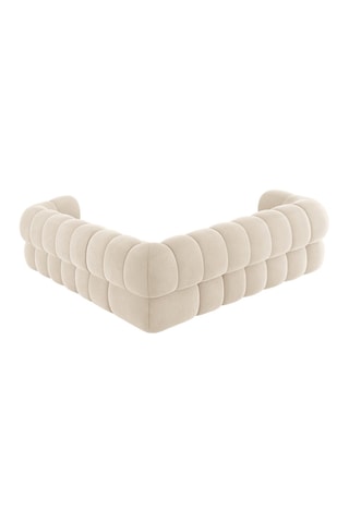 Canapé d'angle modulaire Maurice - Beige clair - 5 places - Toucher velours