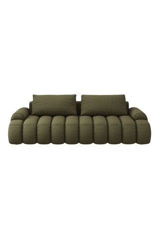 Canapé convertible Simona - Vert olive - 4 places - Tissu structuré