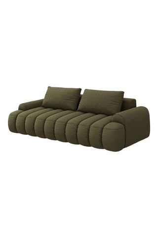 Canapé convertible Simona - Vert olive - 4 places - Tissu structuré