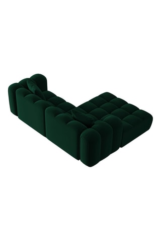 Canapé d’angle gauche modulaire Astro - Vert bouteille - 3 places - En tissu velours