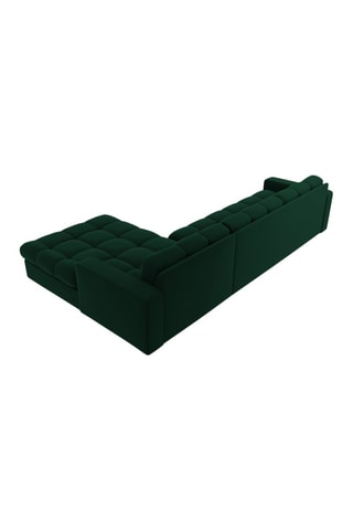 Canapé d’angle droit Yohan - Vert bouteille - 4 places - Toucher velours