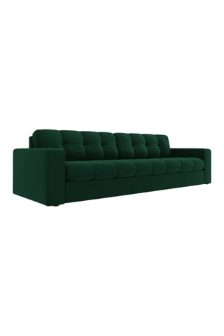 Canapé Yohan - Vert bouteille - 4 places - En tissu synthétique - Toucher velours