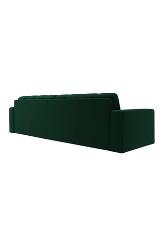Canapé Yohan - Vert bouteille - 4 places - En tissu synthétique - Toucher velours