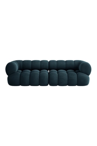 Canapé modulaire Maurice - Bleu pétrole - 4 places - Toucher velours