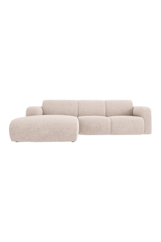 Canapé d'angle gauche Lola - Beige - 4 places - Tissu chenille