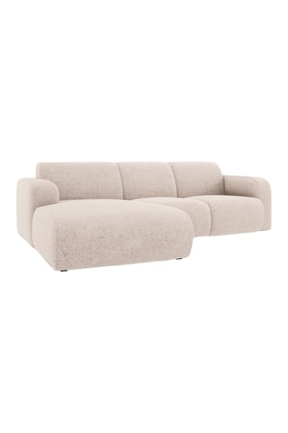Canapé d'angle gauche Lola - Beige - 4 places - Tissu chenille
