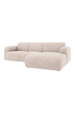 Canapé d'angle droit Lola - Beige - 4 places - Tissu chenille