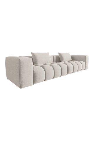 Canapé modulaire Lorella - Beige - 5 places - Revêtement en tissu structurel