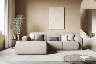 Canapé d'angle gauche Lola Beige
