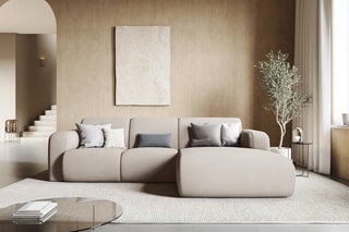 Canapé d'angle droit Lola Beige