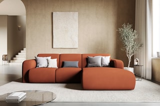 Canapé d'angle droit Lola Orange