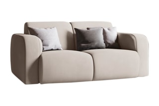 Canapé Lola - Beige - 2 places - En tissu chenille