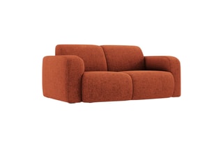 Canapé Lola - Rouge brique - 2 places - En tissu chenille