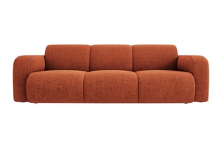 Canapé Lola - Terracotta - 3 places - En tissu chenille